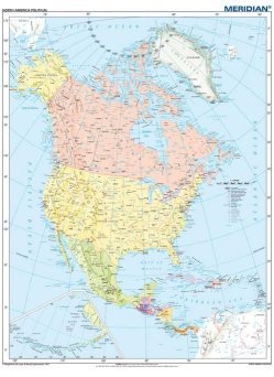 North America political - mapa ścienna w języku angielskim