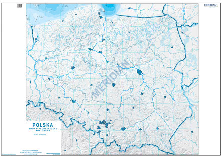 Mapa konturowa hipsometryczna Polski