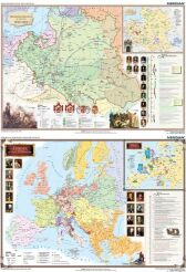 DUO Rzeczpospolita w XVII i XVIII wieku / Europa w pierwszej połowie XVIII wieku - dwustronna mapa ścienna