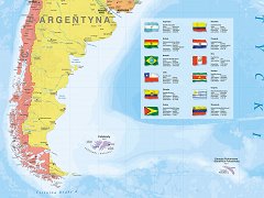 mapa polityczna Ameryki Południowej - informacje o państwach