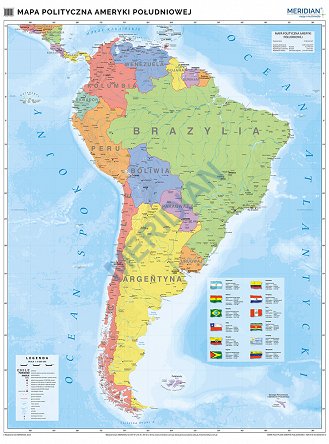 mapa polityczna Ameryki Południowej