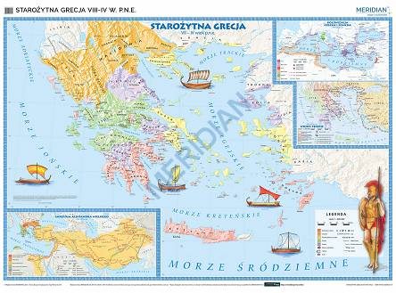 Starożytna Grecja VIII-IV w. p.n.e. - mapa ścienna