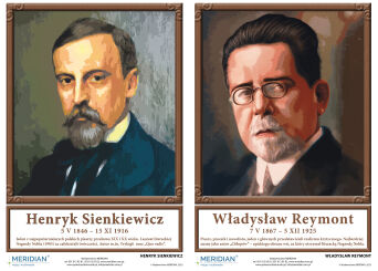 Portrety noblistów polskich - komplet 7 plansz dydaktycznych
