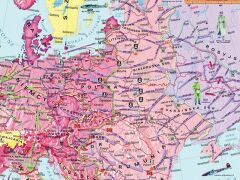 Ścienna mapa Europy i Świata w czasie II wojny światowej