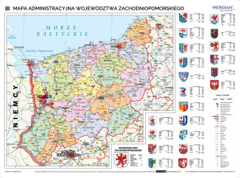 Mapa administracyjna województwa zachodniopomorskiego