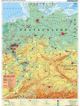 Deutschland physisch - mapa ścienna w języku niemieckim