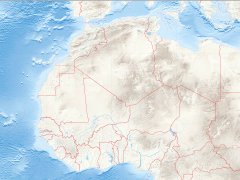 Mapa konturowa Afryki - ćwiczeniowa