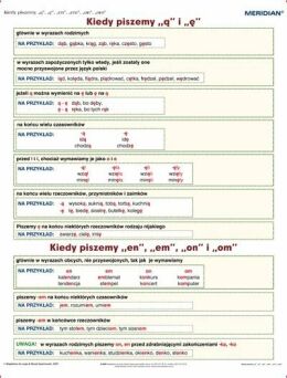Pisownia wyrazów z ą, ę, en, em, on, om - ścienna plansza dydaktyczna