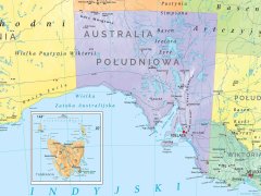Podział administracyjny Australii na stany, prowincje i terytoria - mapa Tasmanii.