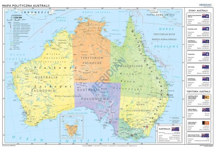 Podział terytorialny Australii na stany, prowincje i terytoria.