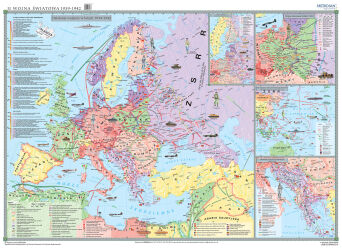 II Wojna Światowa 1939-1942 - mapa ścienna