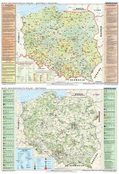 DUO Mapa krajoznawcza Polski - historia i kultura / przyroda - dwustronna mapa ścienna