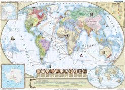 Świat w okresie wielkich odkryć XVII-XVIII wiek - mapa ścienna