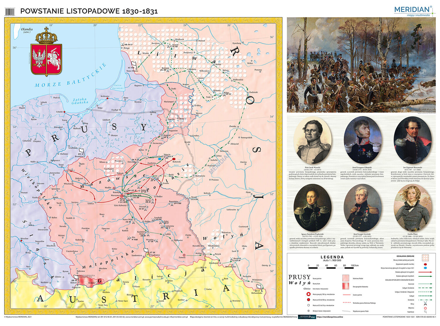 Nazwa Miasta W Którym Wybuchło Powstanie Listopadowe Powstanie listopadowe 1830-1831 - mapa ścienna