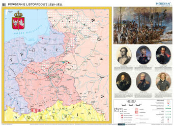 Powstanie listopadowe 1830-1831 - mapa ścienna