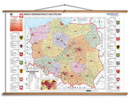 Mapa administracyjna Polski 100x70 cm