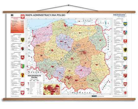 Mapa administracyjna Polski 100x70 cm
