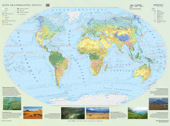 Mapa krajobrazowa świata - mapa ścienna