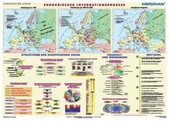 Geschichte der Europäischen Union - mapa ścienna w języku niemieckim