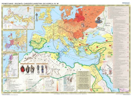 Historia chrześcijaństwa od cesarstwa rzymskiego do upadku Konstantynopola - mapa ścienna