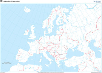 Mapa konturowa Europy - ścienna mapa ćwiczeniowa