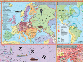 II Wojna Światowa 1943-1945 - mapa ścienna